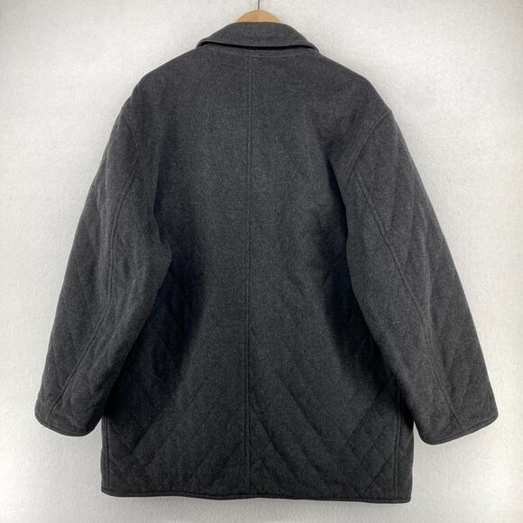 SULKA Jacket Womens 42 Quilted Wool Alpaca Nylon Reversible Barn Car Coat Gray - Picture 3 of 16